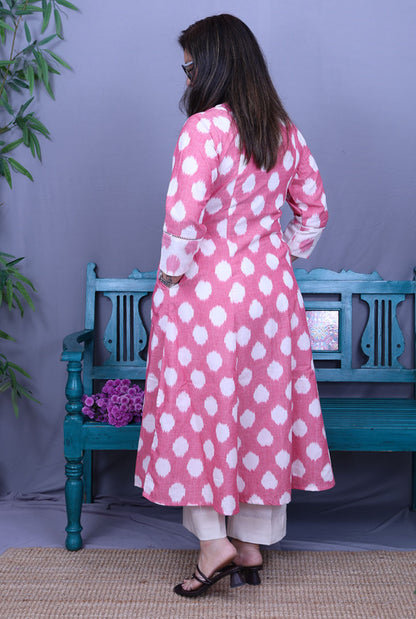 Itkari  Exclusive Ikat Handloom Cotton Kurta with Yoke