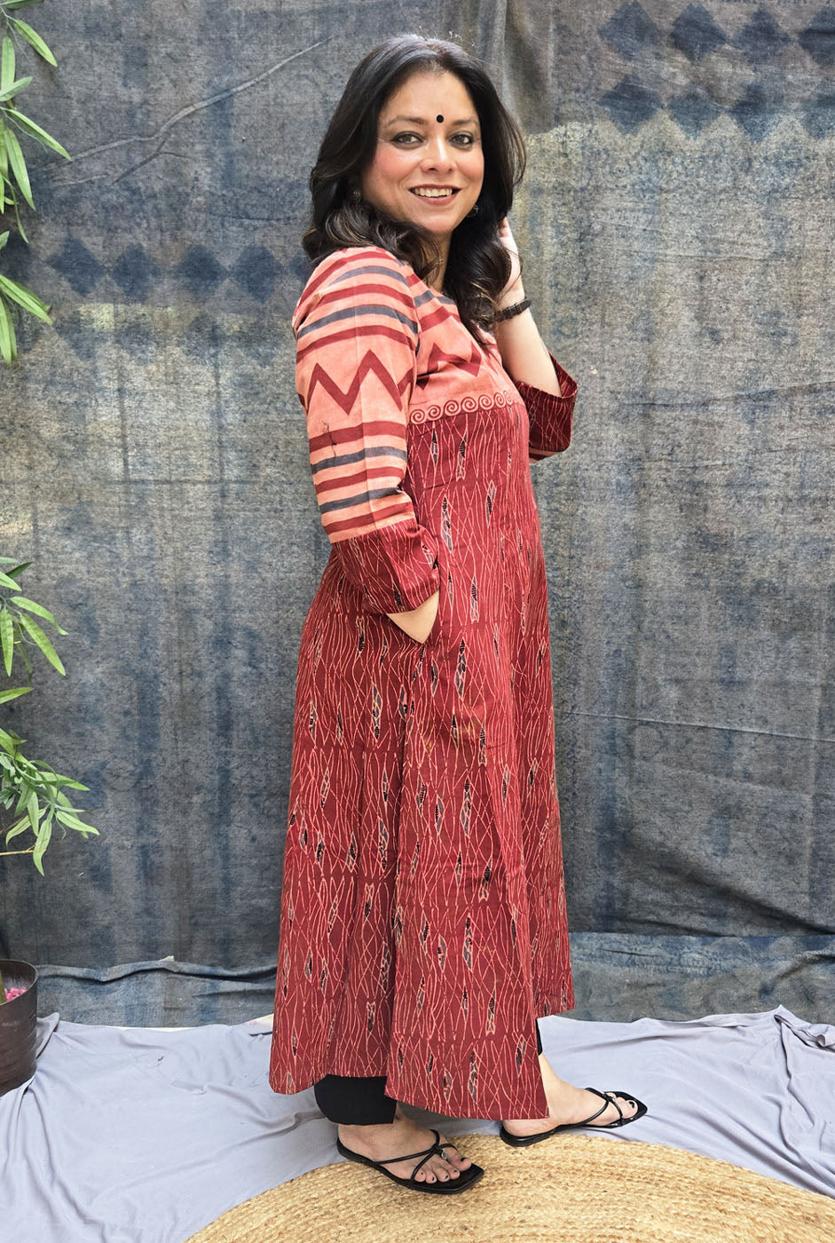 Mrinal Cotton Ajrakh A-Line Kurta