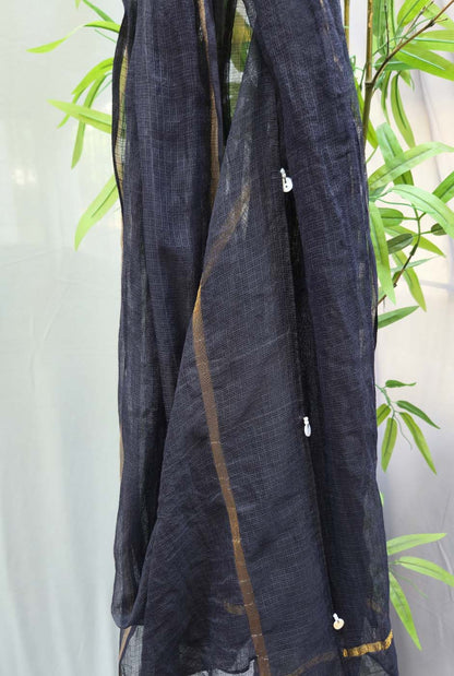 Kota Doria Dupatta Black