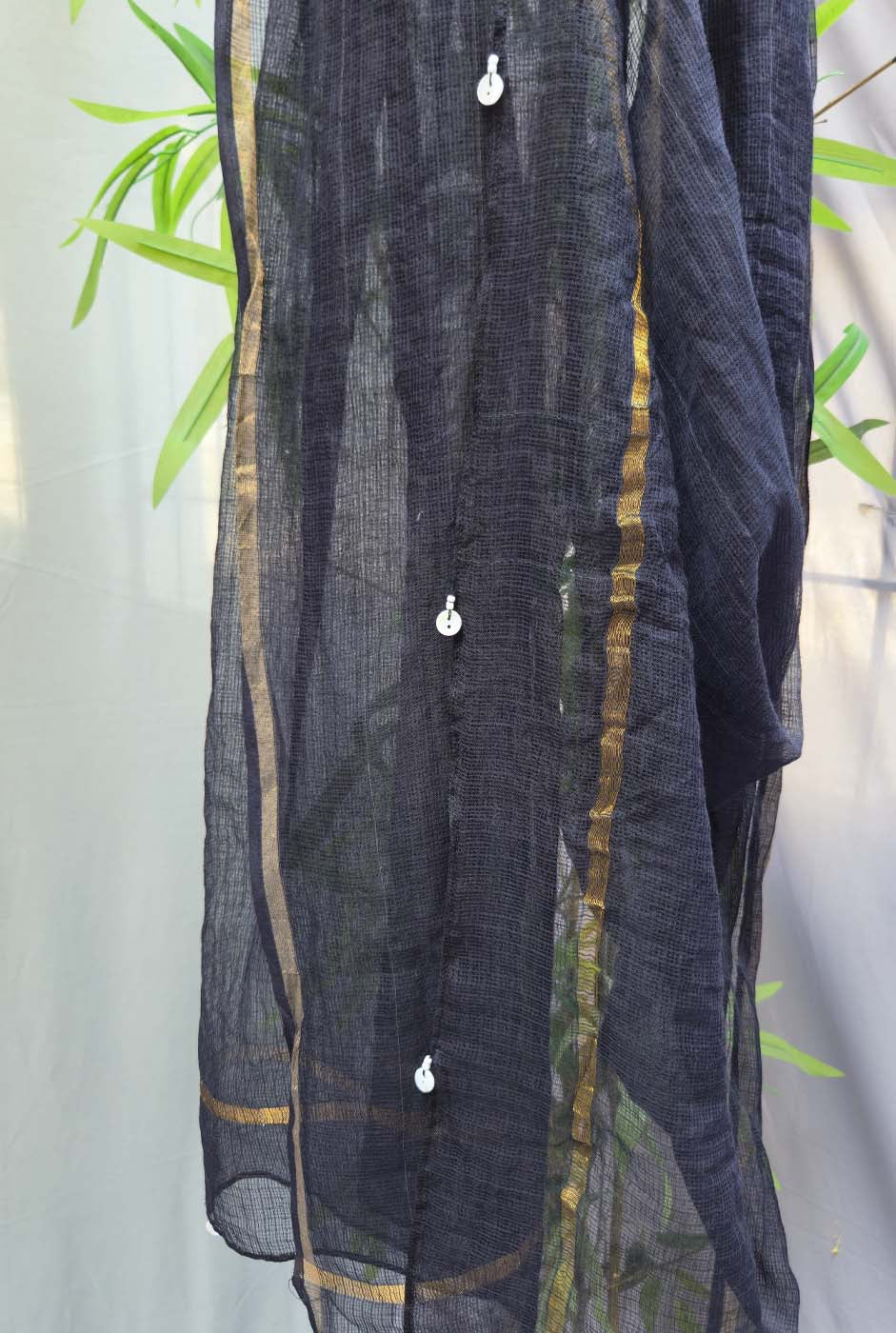 Kota Doria Dupatta Black