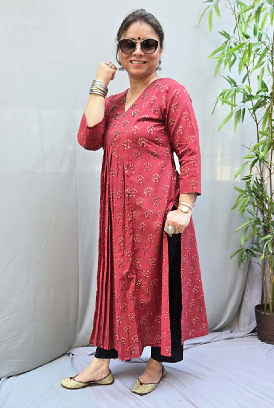 Nayantara Dabu Cotton Kurta