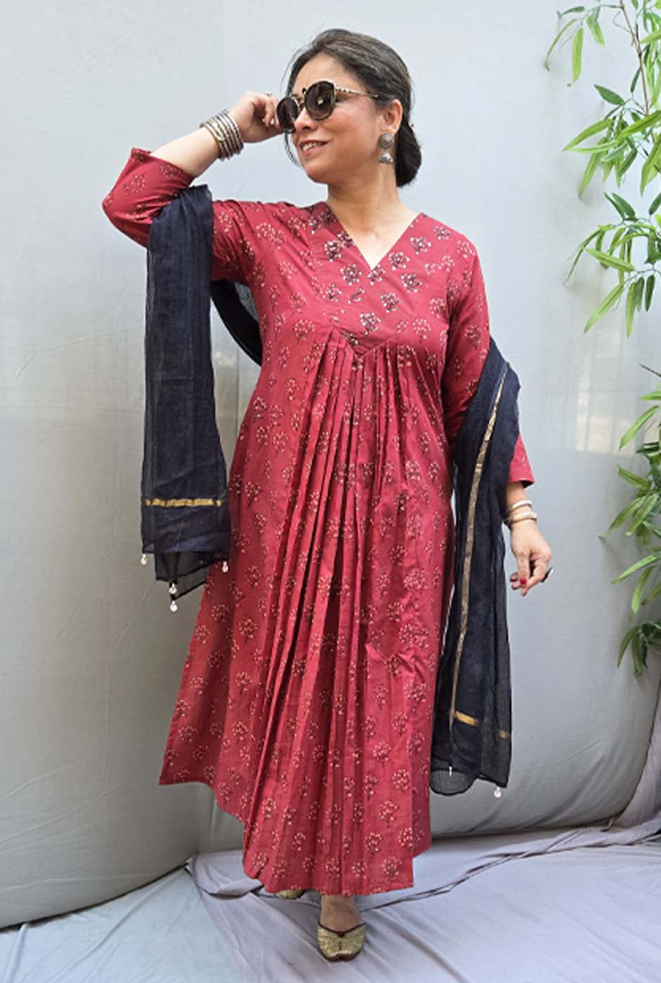 Nayantara Dabu Cotton Kurta