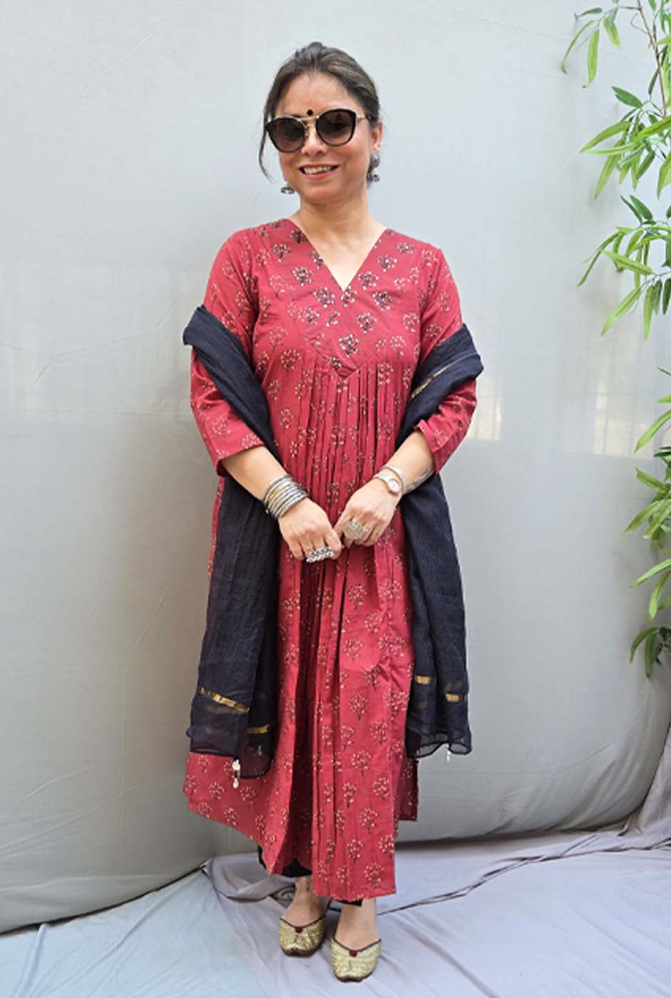 Nayantara Dabu Cotton Kurta