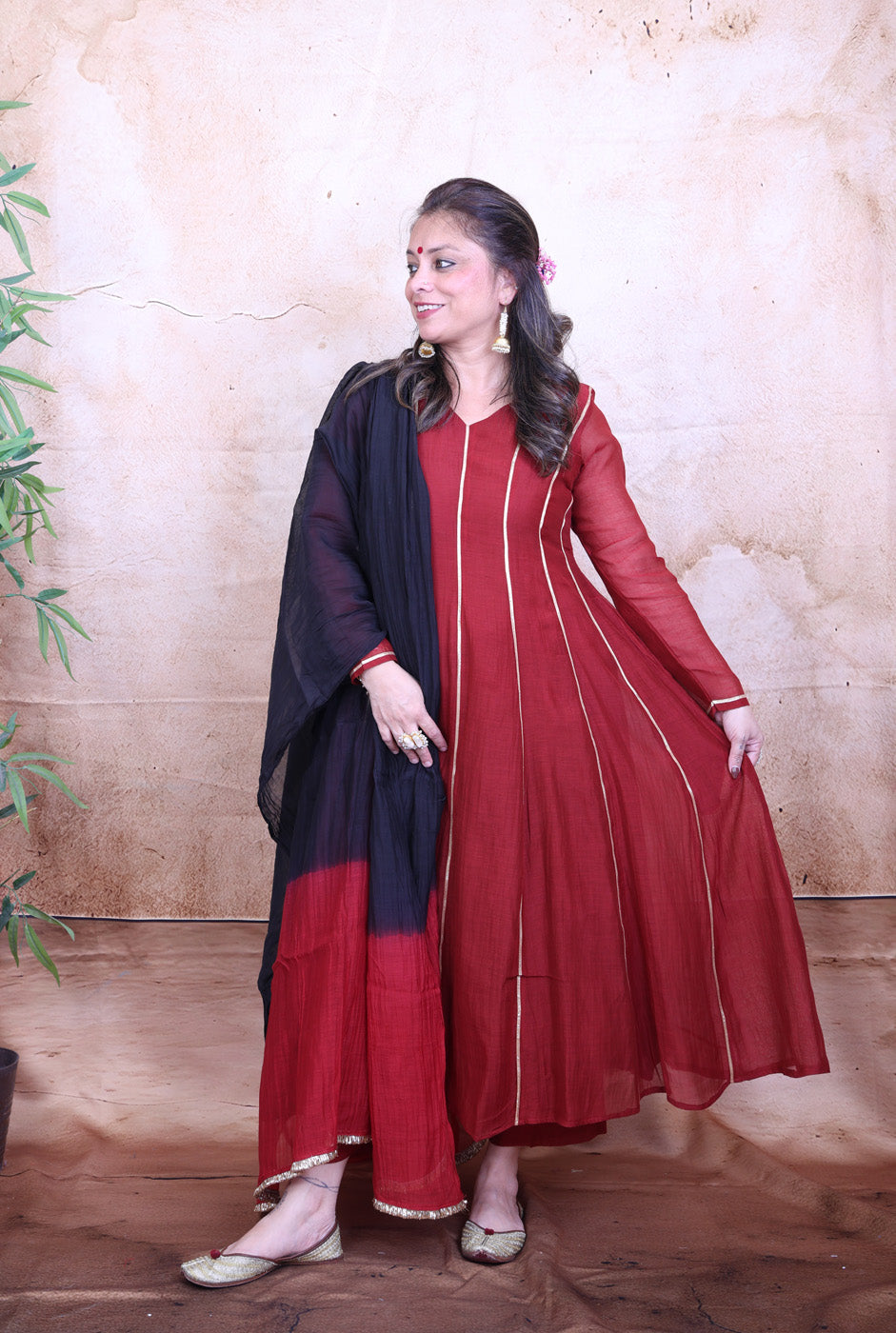 Nakshatra Mul Chanderi Gota Co-ord Set of 2