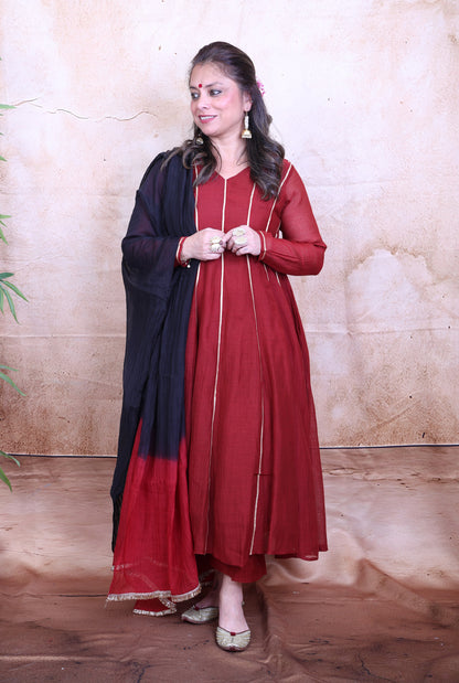 Nakshatra Mul Chanderi Gota Co-ord Set of 2