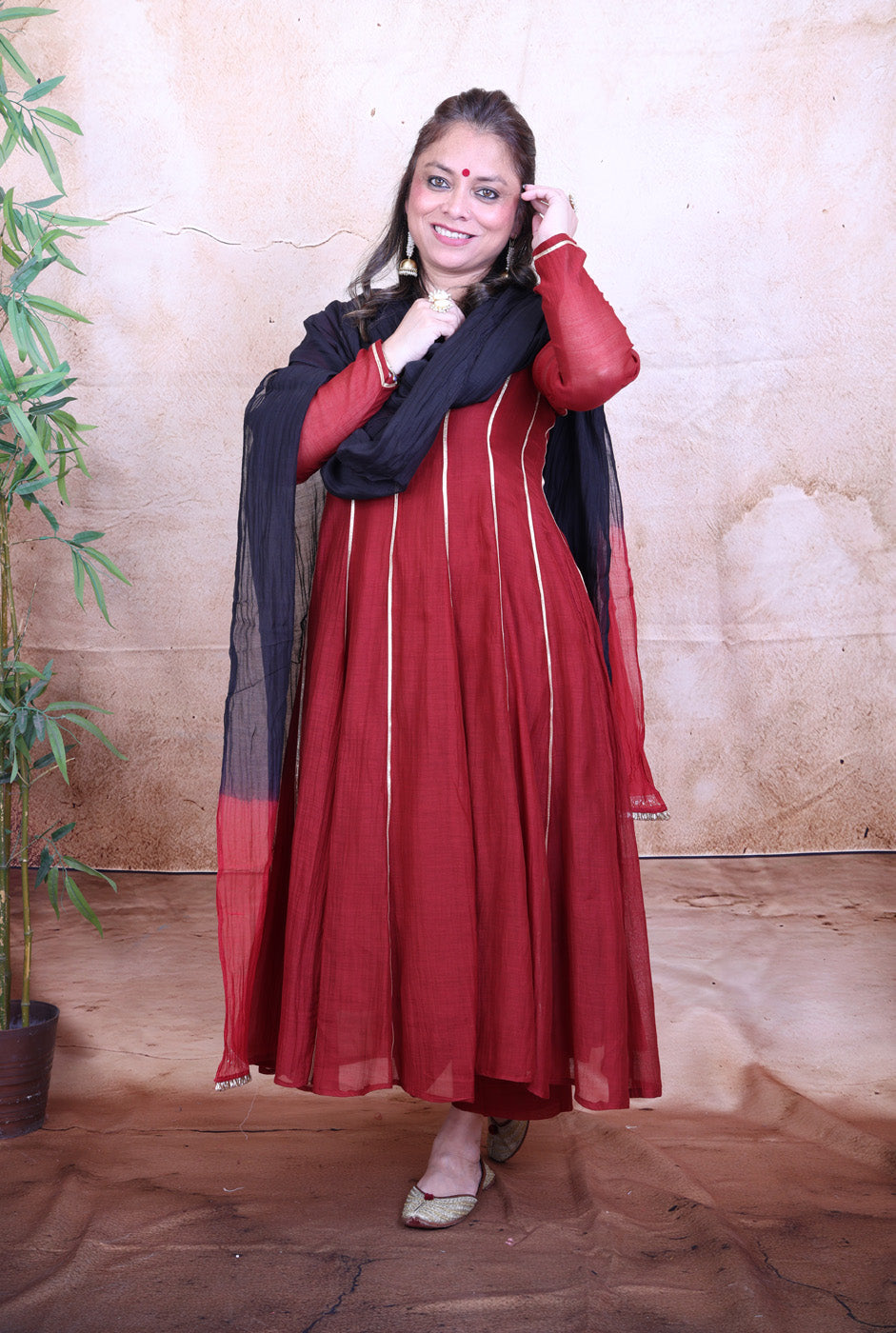 Nakshatra Mul Chanderi Gota Co-ord Set of 2