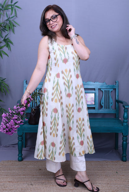 Off-White Uzbek Ikat Kurta