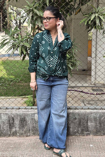 Green Bandhani Shirt