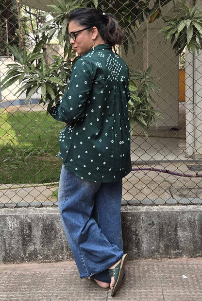 Green Bandhani Shirt