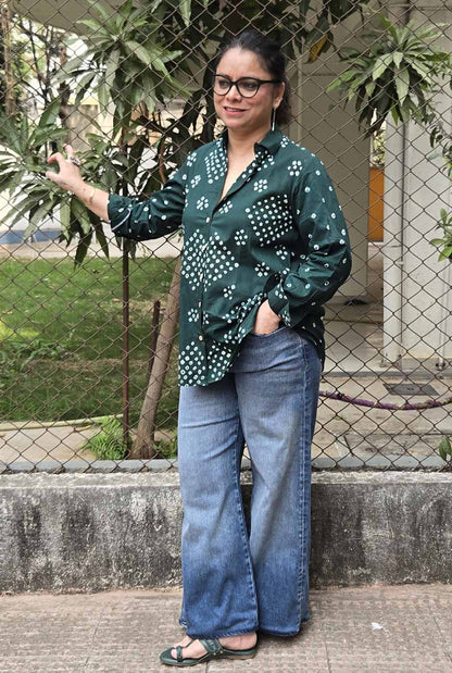 Green Bandhani Shirt