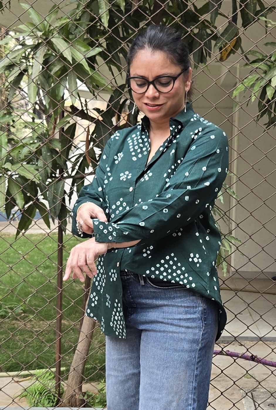 Green Bandhani Shirt