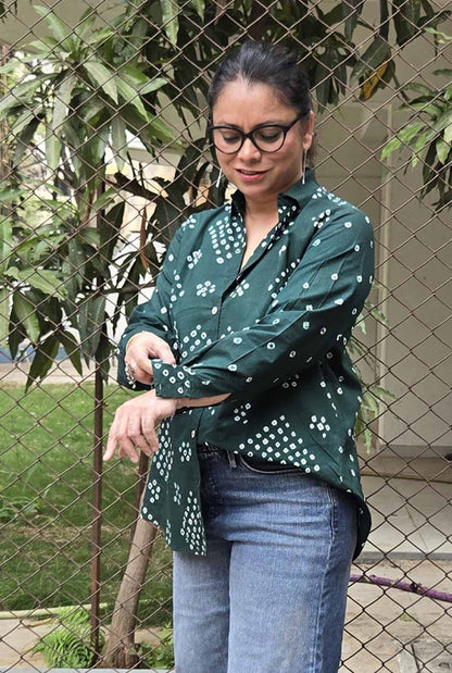 Green Bandhani Shirt