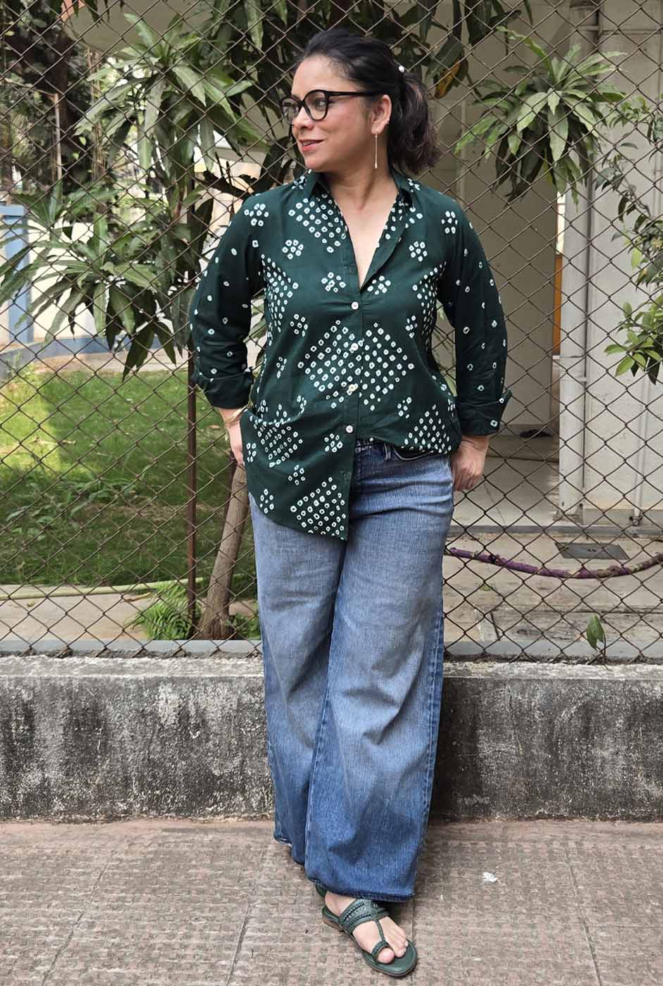 Green Bandhani Shirt