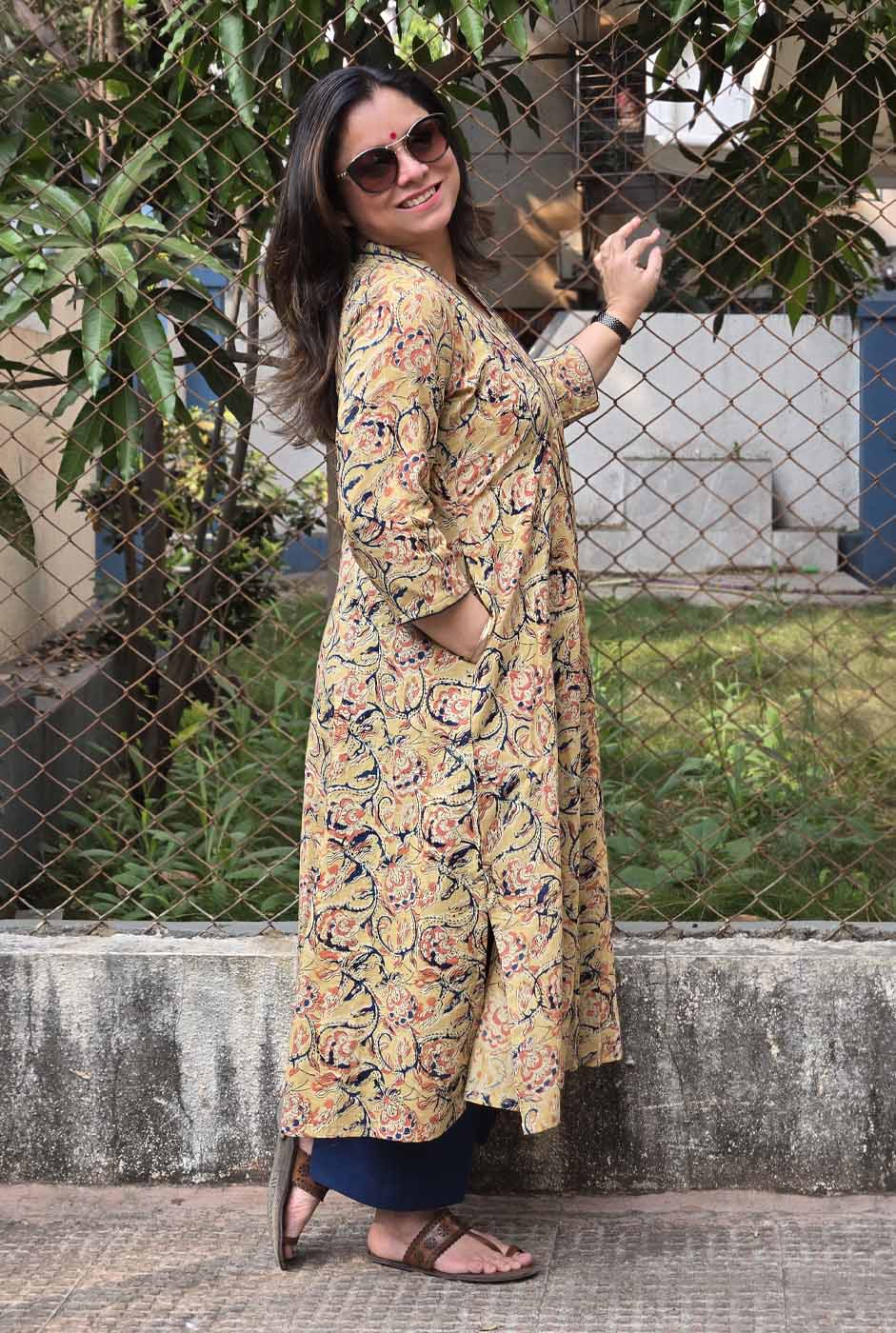 Kalamkari Handloom Kurta with Front gather B