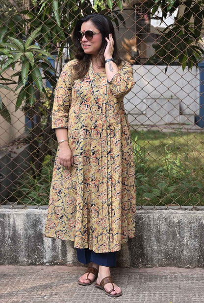 Kalamkari Handloom Kurta with Front gather B