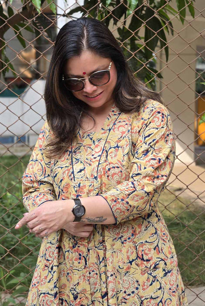 Kalamkari Handloom Kurta with Front gather B