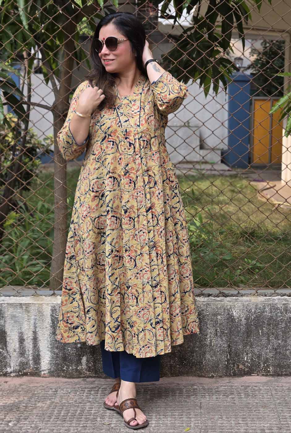 Kalamkari Handloom Kurta with Front gather B