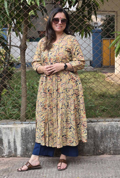 Kalamkari Handloom Kurta with Front gather B