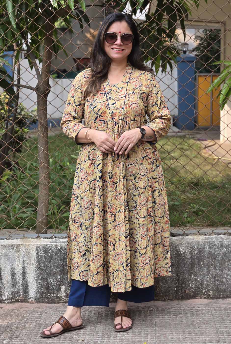 Kalamkari Handloom Kurta with Front gather B