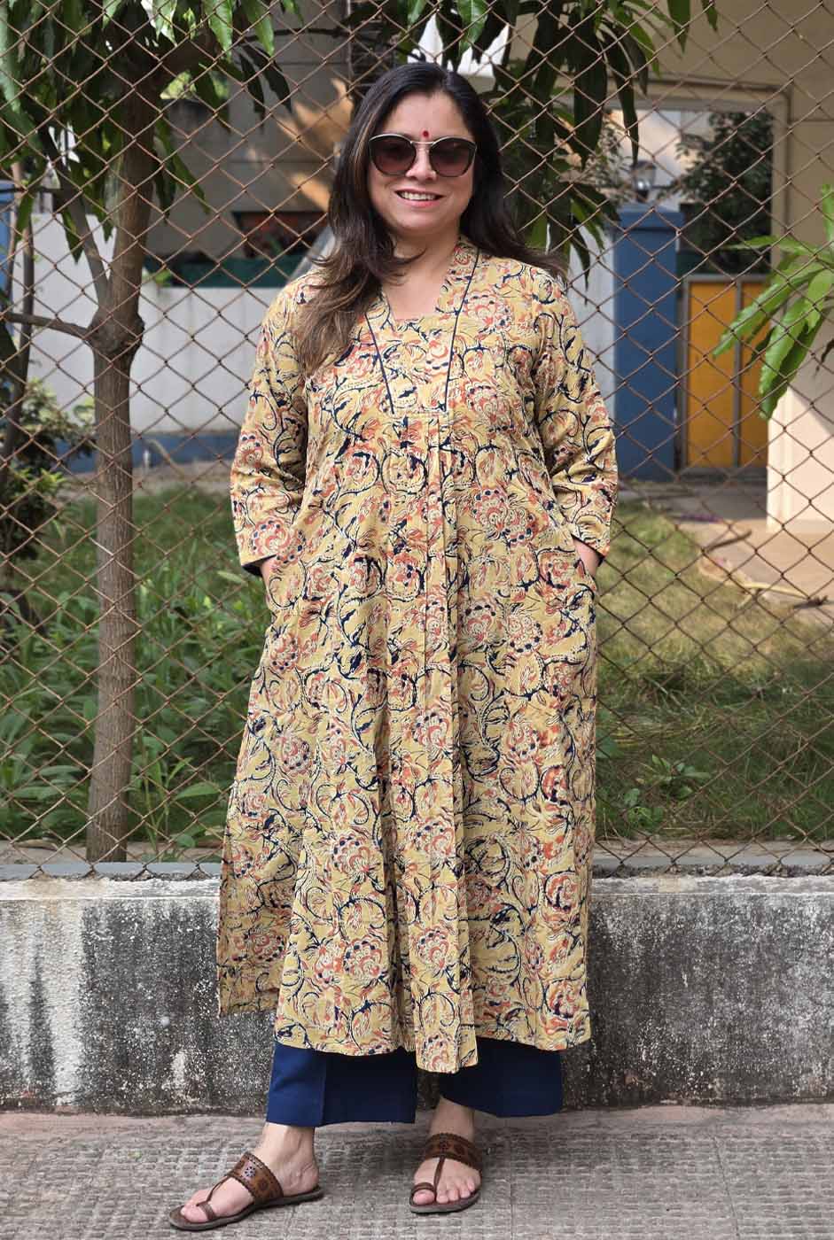 Kalamkari Handloom Kurta with Front gather B