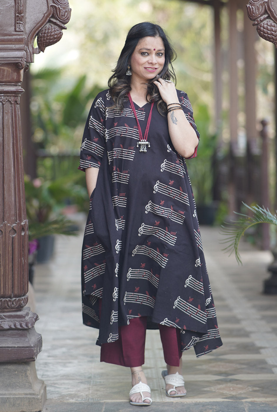 Alahi Ajrakh Anti-Fit Kurta in Exclusive Instrumental Block