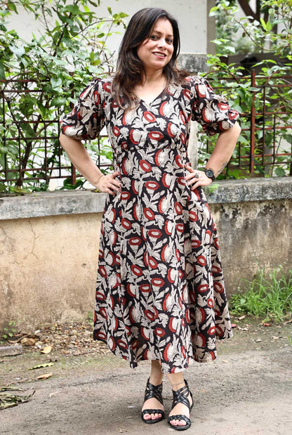 Beautiful Floral Dress with Mull Lining