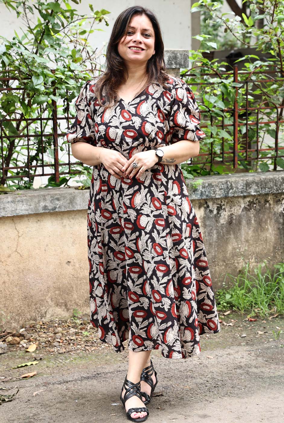 Beautiful Floral Dress with Mull Lining