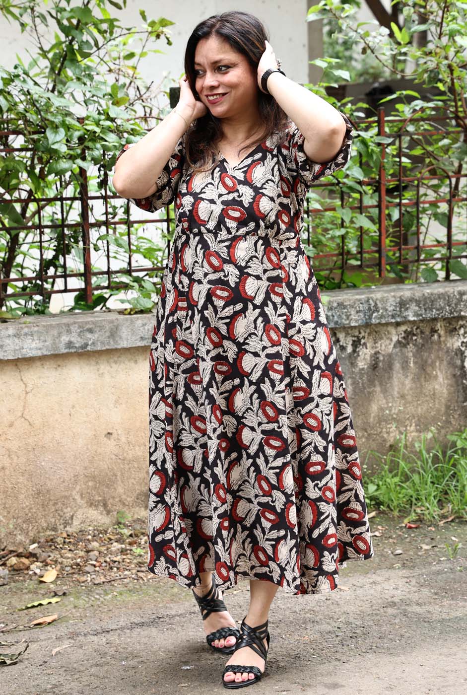 Beautiful Floral Dress with Mull Lining