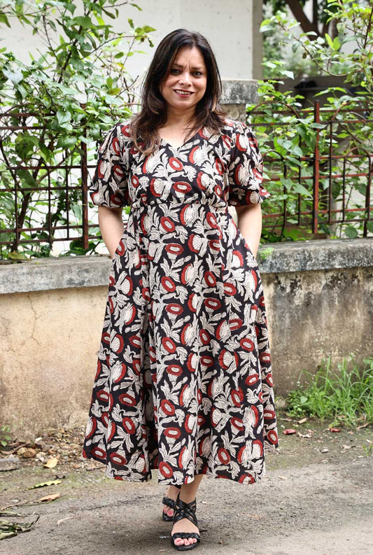 Beautiful Floral Dress with Mull Lining