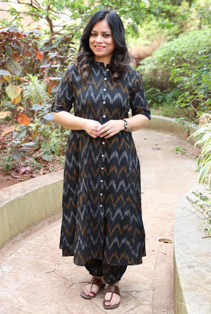 Stylish Black Ikat Co-ord Set (two piece set)