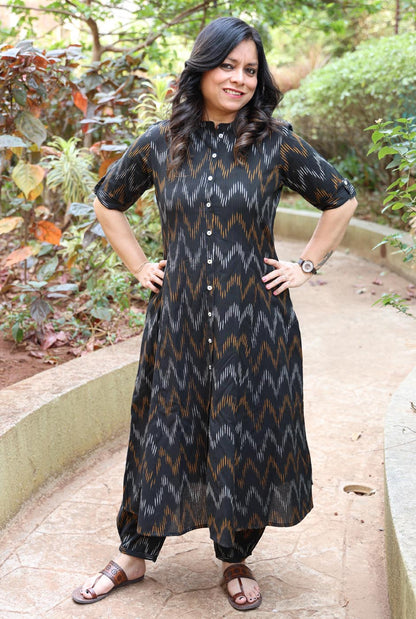 Stylish Black Ikat Co-ord Set (two piece set)