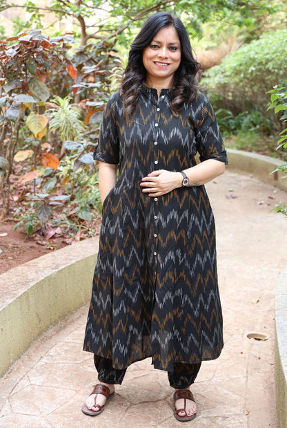 Stylish Black Ikat Co-ord Set (two piece set)