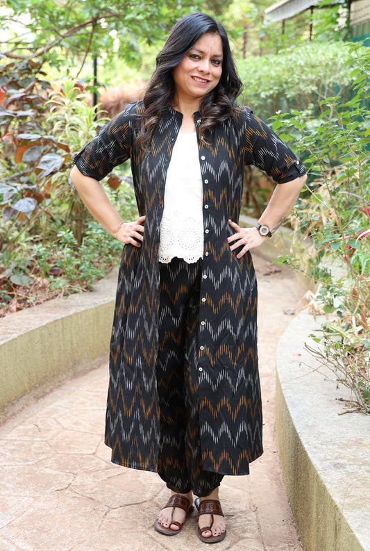 Stylish Black Ikat Co-ord Set (two piece set)
