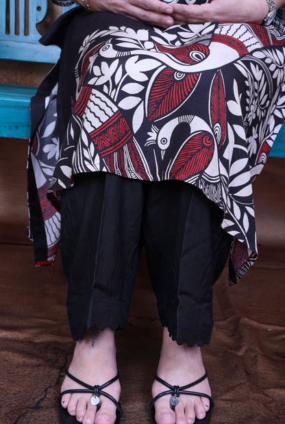 Mayura Black Kalamkari Muslin Co-ord Set of 2