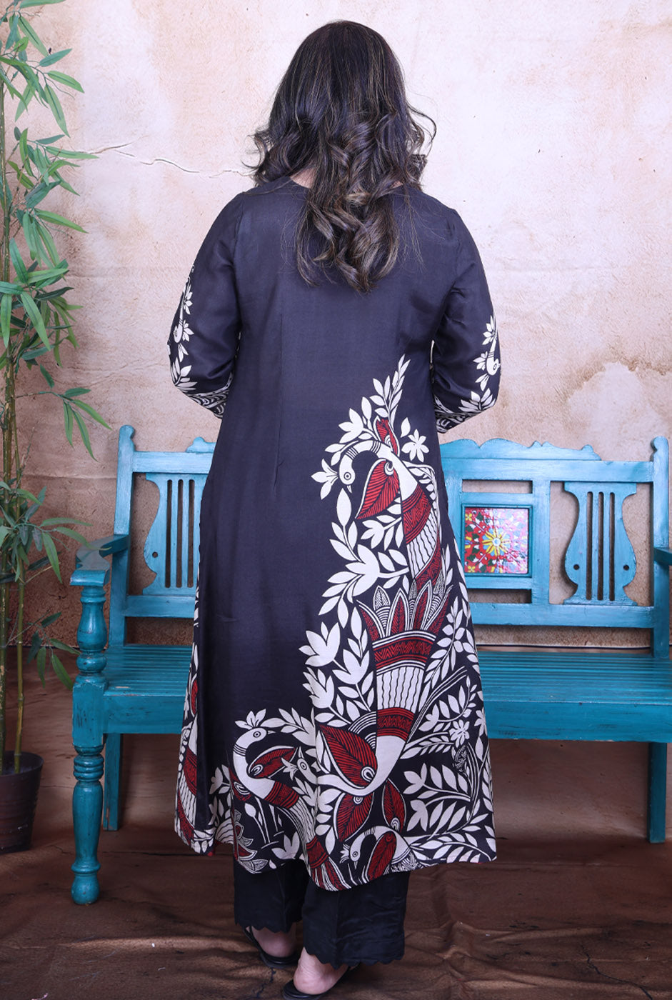 Mayura Black Kalamkari Muslin Co-ord Set of 2
