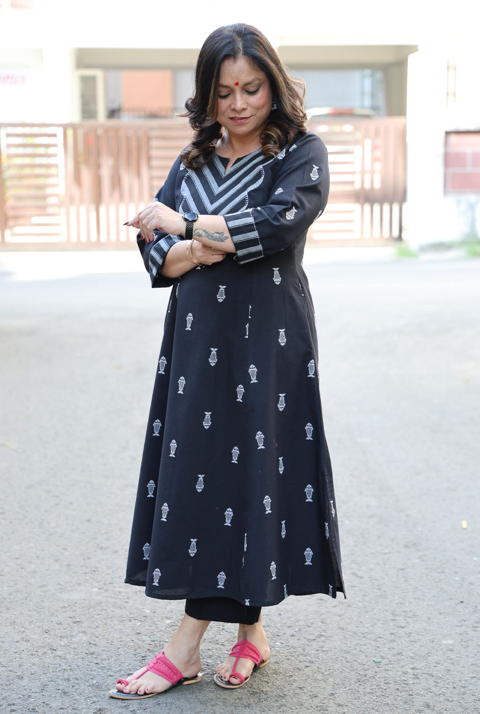 Handwoven Cotton Kurta with Beautiful Applique Work