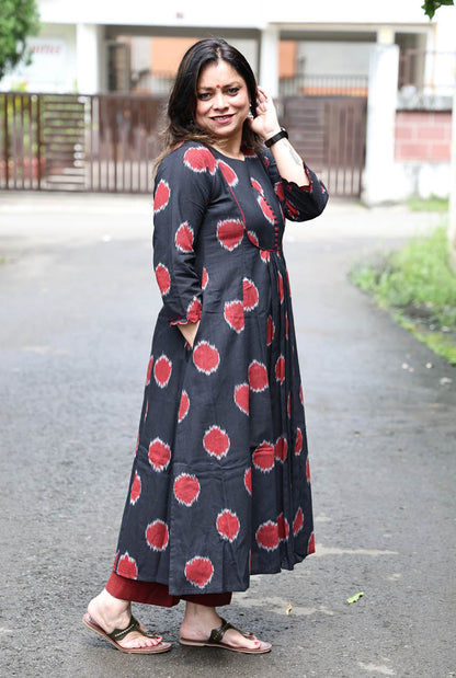 Black Exclusive Ikat Kurti