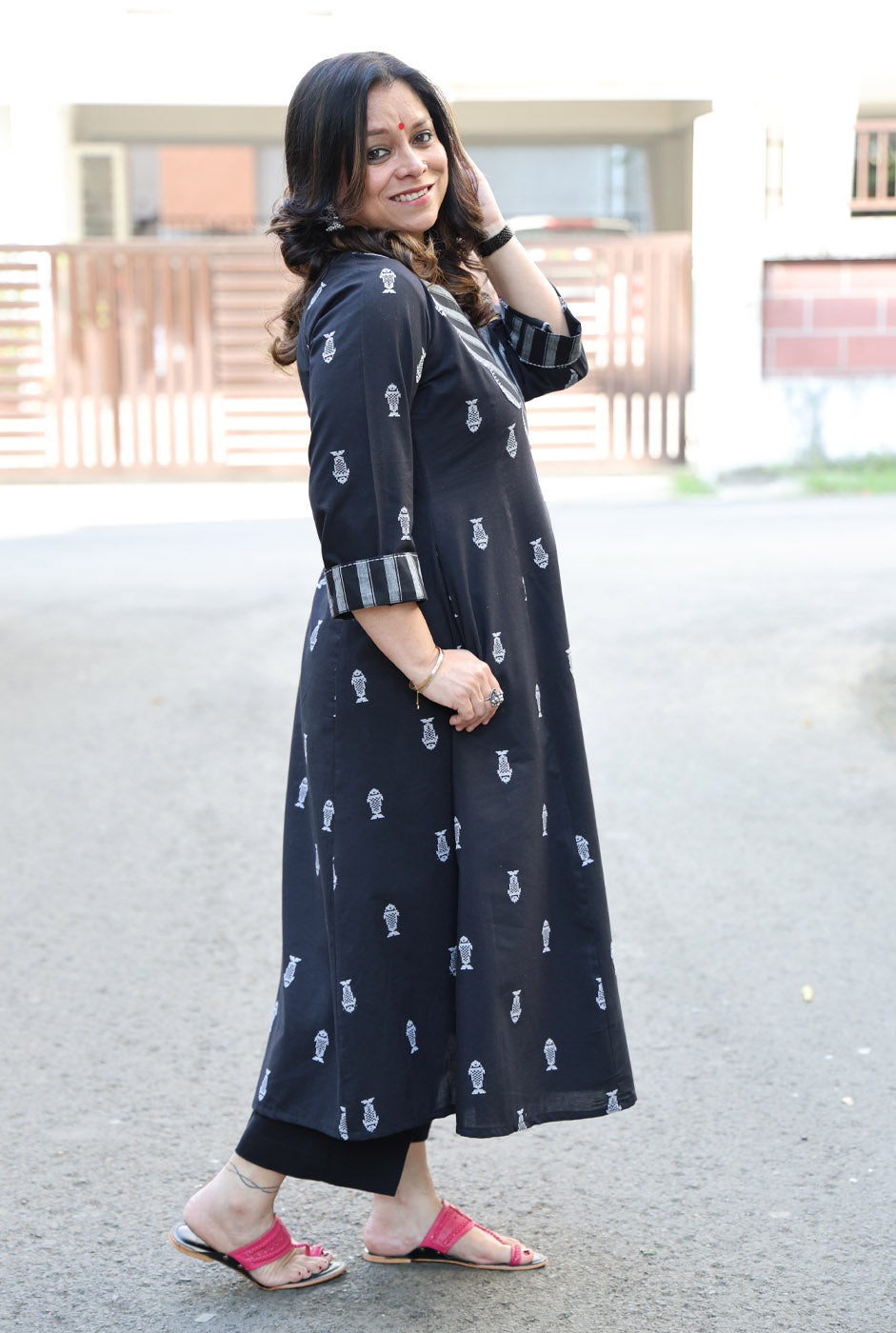 Handwoven Cotton Kurta with Beautiful Applique Work