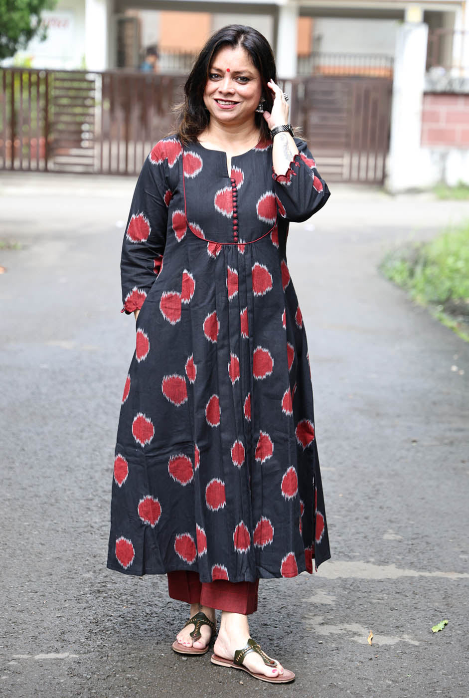 Black Exclusive Ikat Kurti