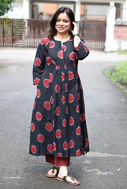 Black Exclusive Ikat Kurti