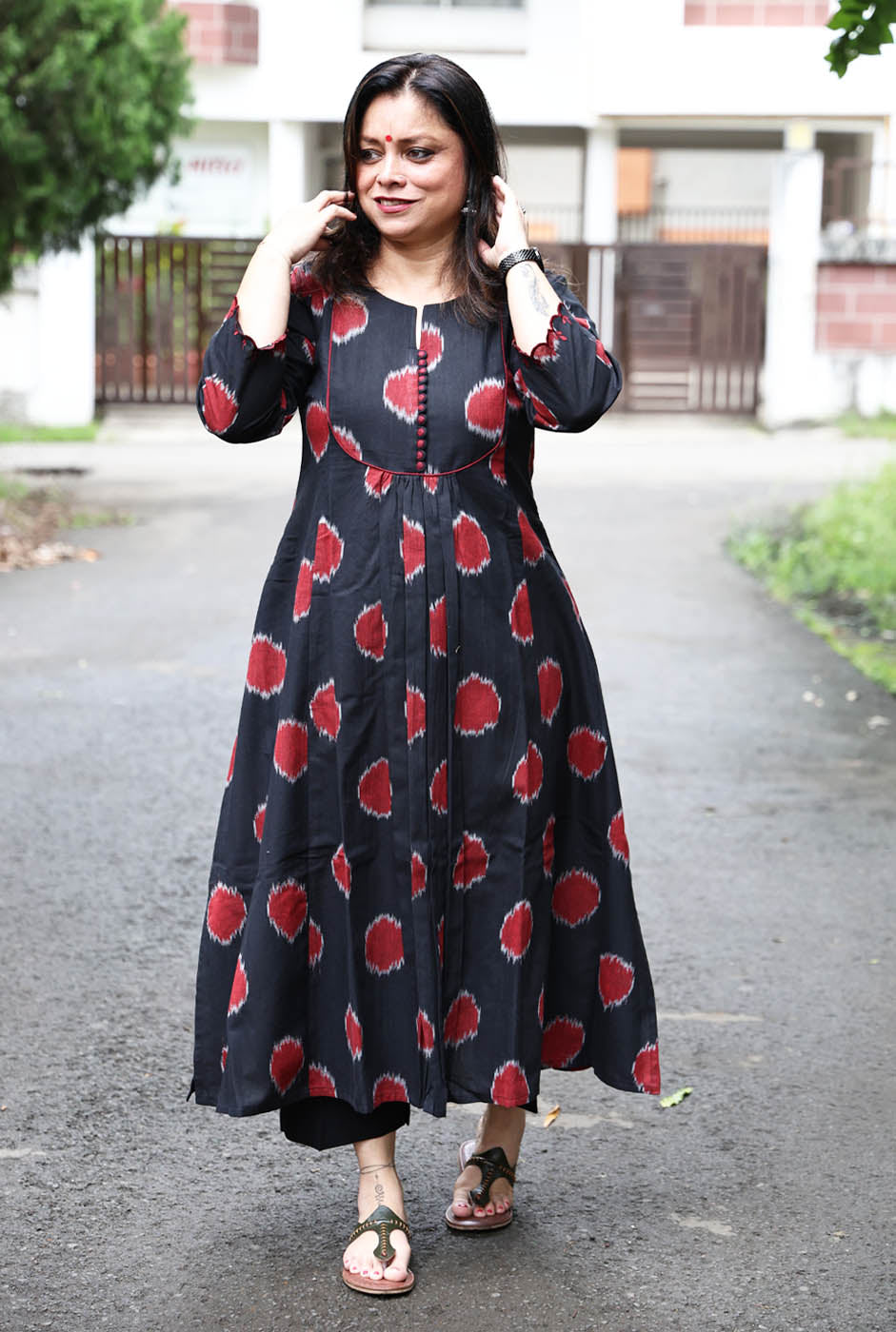 Black Exclusive Ikat Kurti