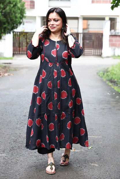 Black Exclusive Ikat Kurti