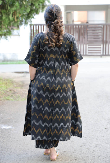 Black Ikat Co-Ord Set
