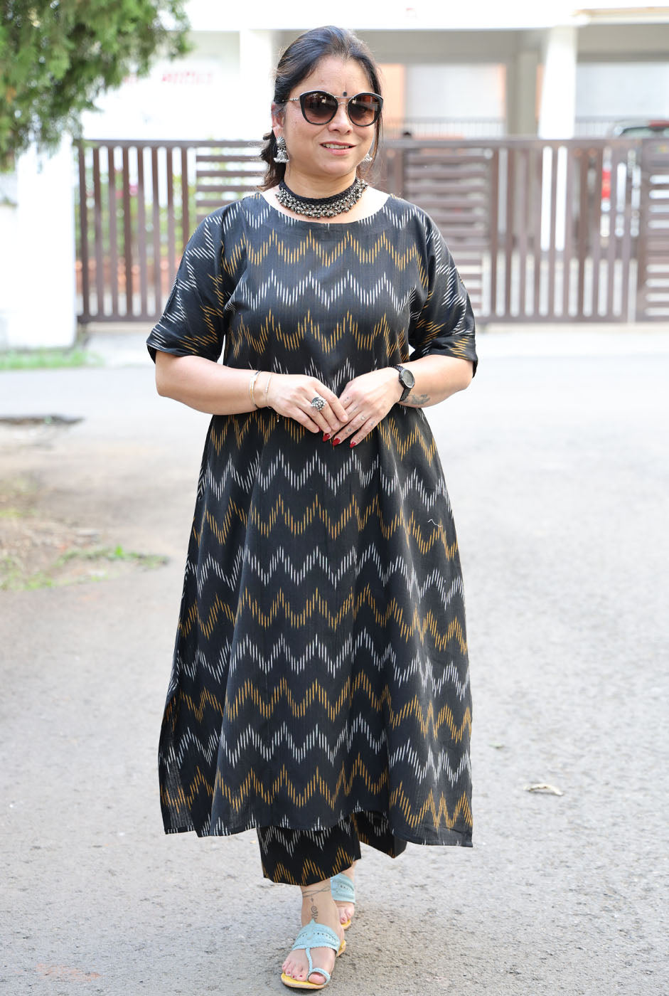Black Ikat Co-Ord Set