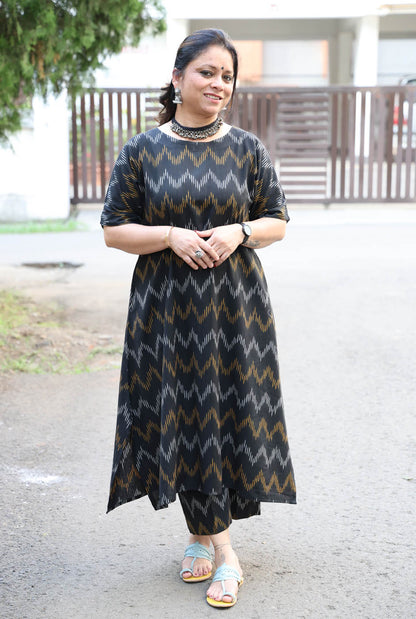 Black Ikat Co-Ord Set