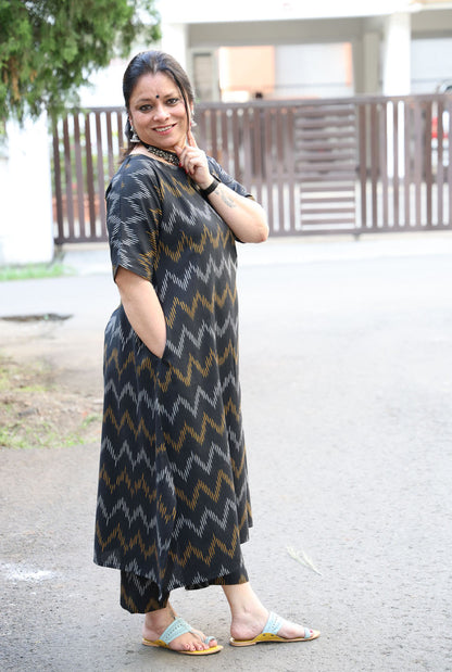 Black Ikat Co-Ord Set