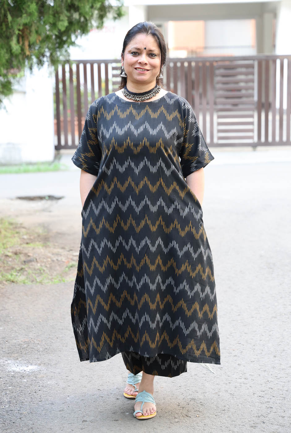 Black Ikat Co-Ord Set