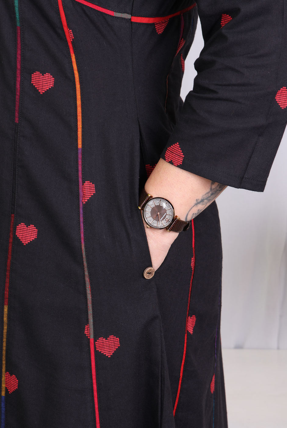 Black A-Line Kalidar Kurta