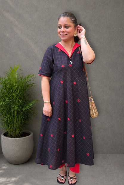 Set of 2 Nazakat – Black Umbrella Kurta Pant Set
