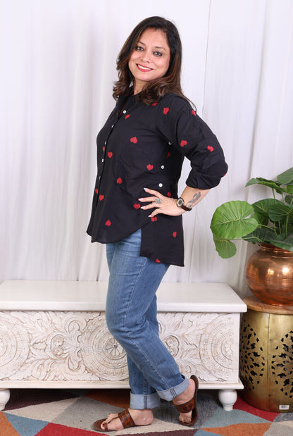 Black Handloom cotton Shirt